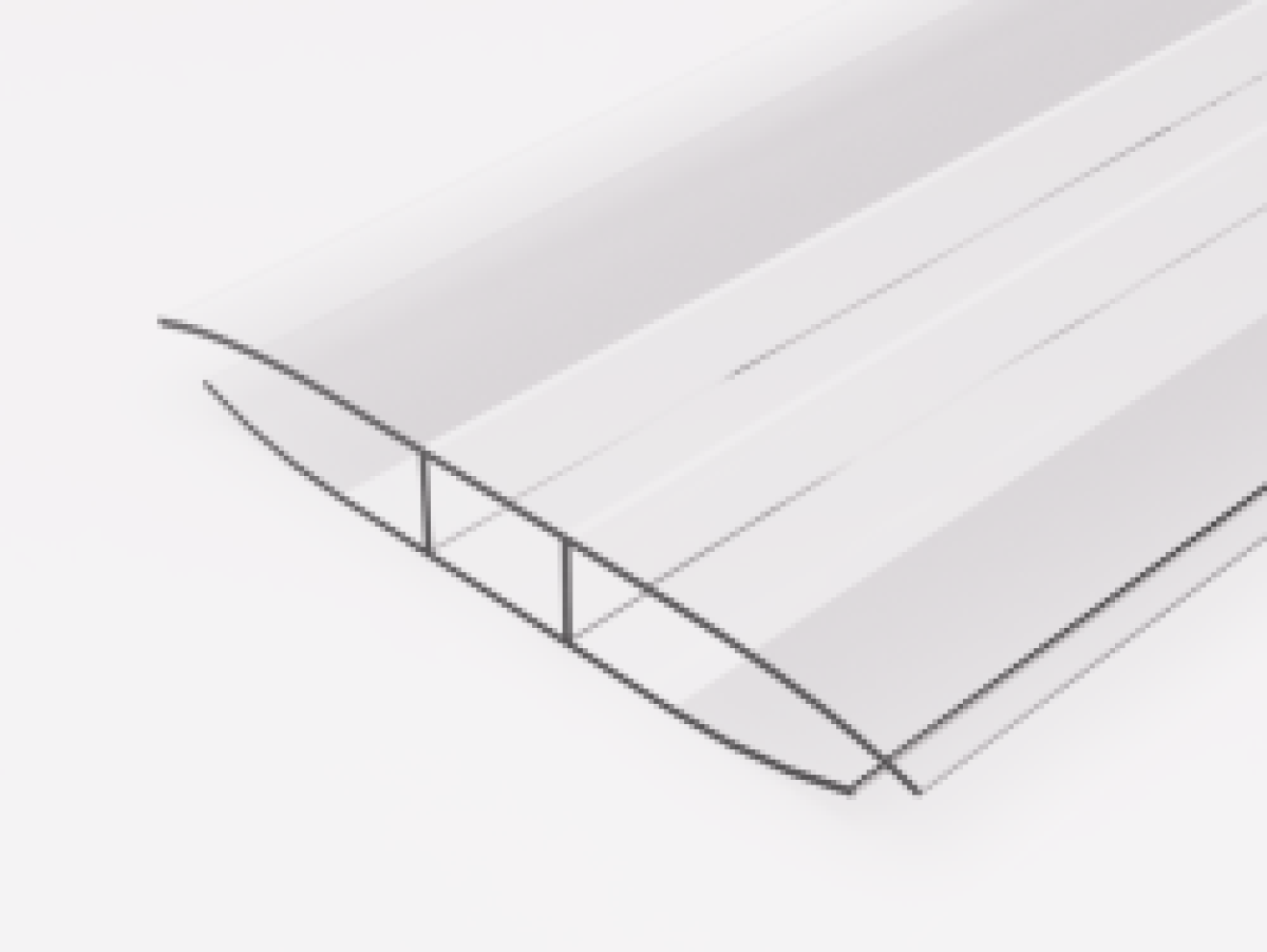 Polykarbonátový profil spojovací H 6 mm čirý od 4000 mm Polykarbonátový profil spojovací H 6 mm čirý od 4000 mm