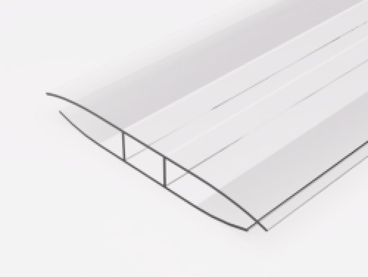 Polykarbonátový profil spojovací H 6 mm čirý od 4000 mm